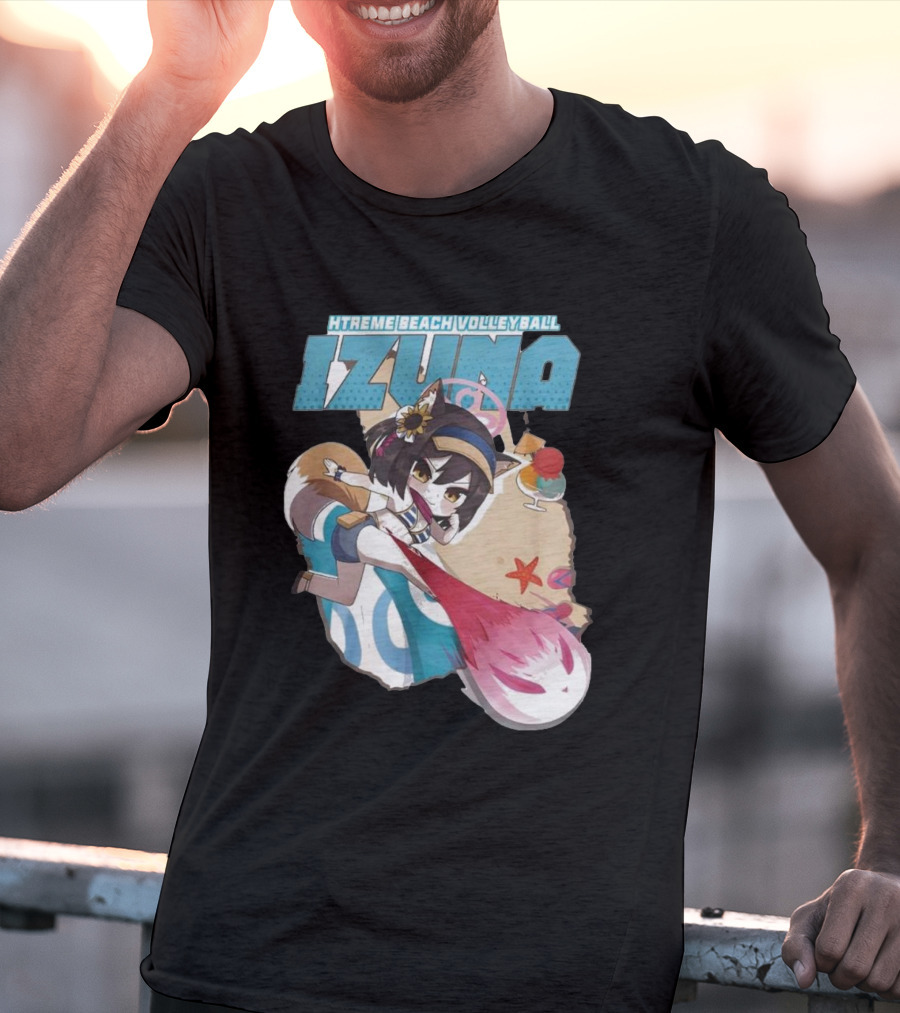 Izuna’s Xtreme Beach Volleyball Anime Character With Beach Elements T-Shirt