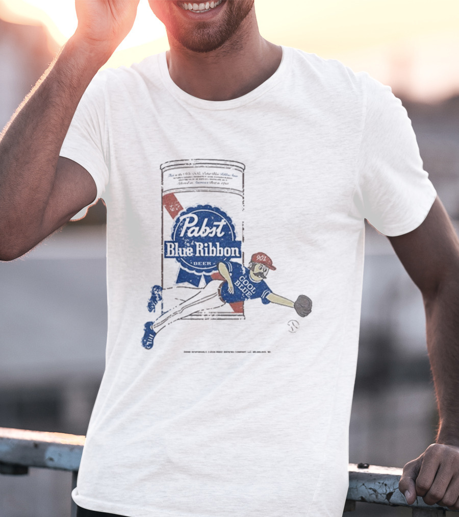 Memphis Redbirds 901 Pabst Blue Ribbon Baseball Can Catcher T-Shirt