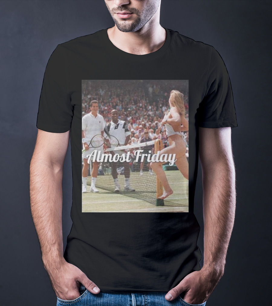 Almost Friday Tennis Court Streaker Wimbledon Scene T-Shirt