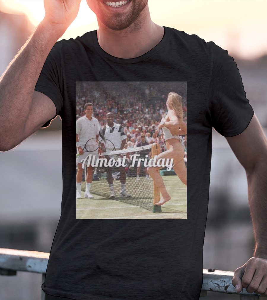 Almost Friday Tennis Court Streaker Wimbledon Scene T-Shirt