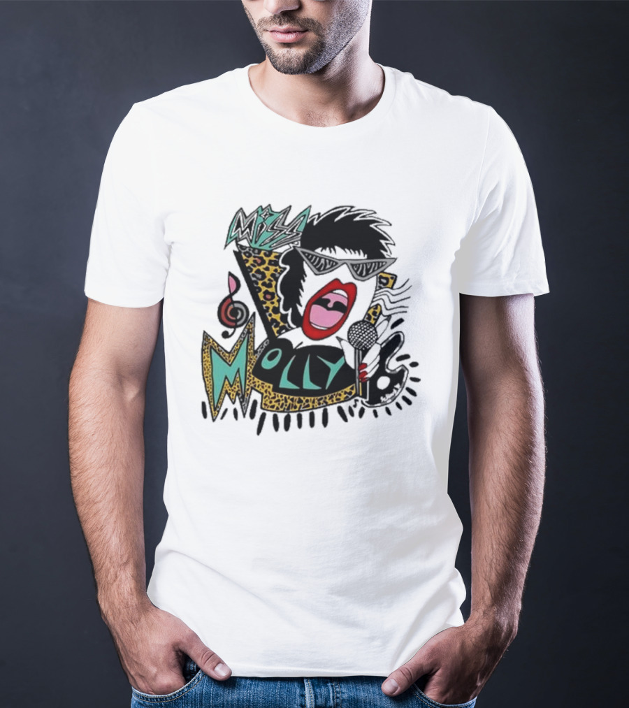 Miss Molly 90s Vintage Leopard Print Music Vibes T-Shirt