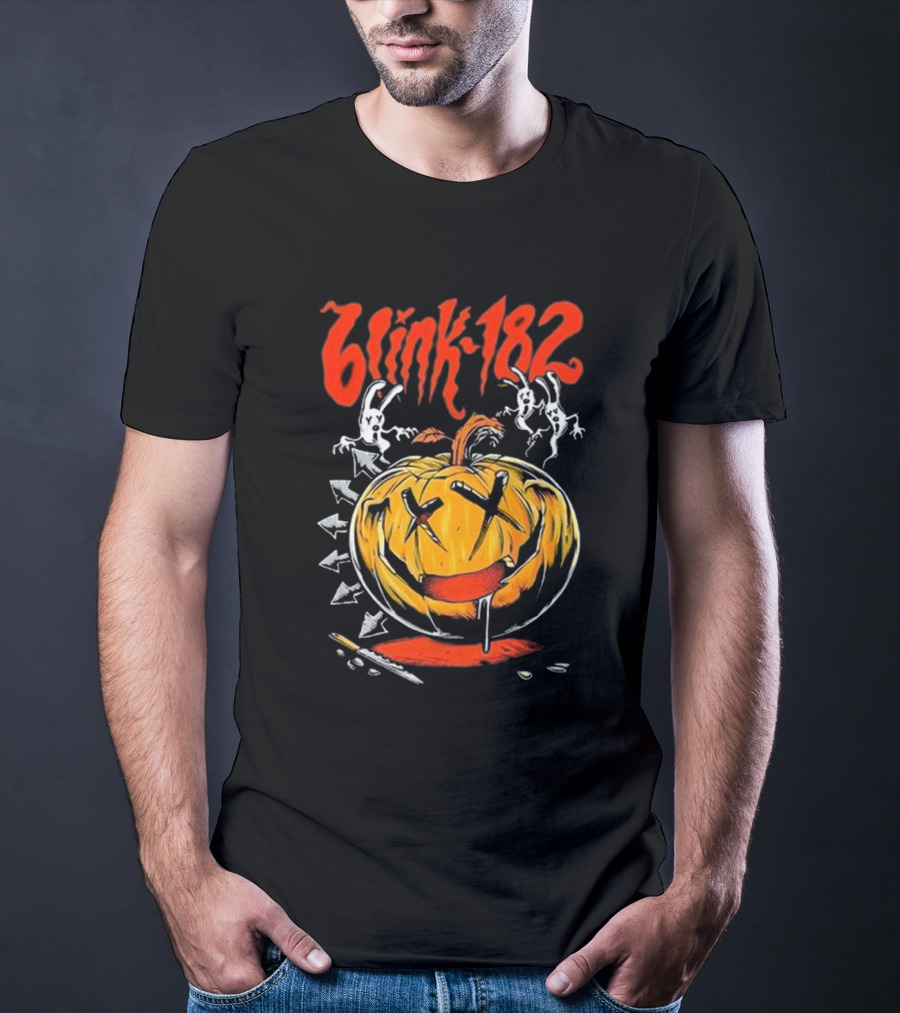 Blink-182 Halloween Pumpkin With Ghosts And Arrows T-Shirt