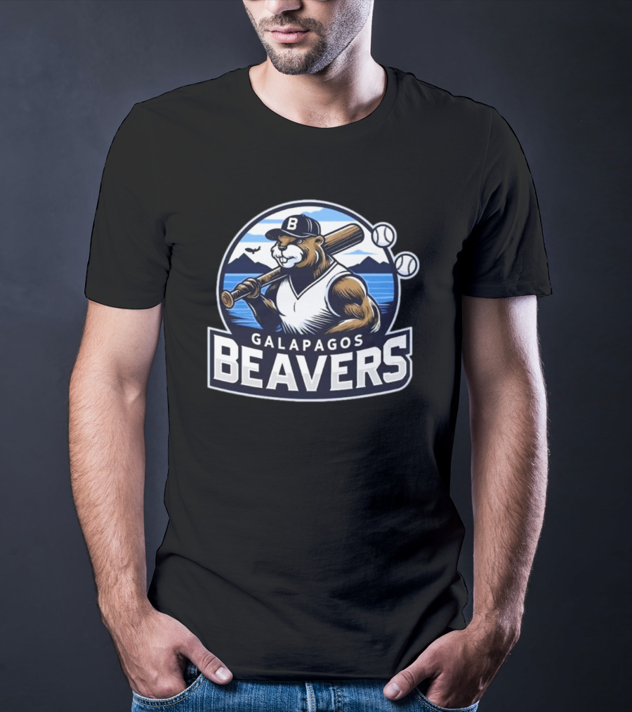 Galapagos Beavers Baseball Bear Mountains Jared Carrabis T-Shirt