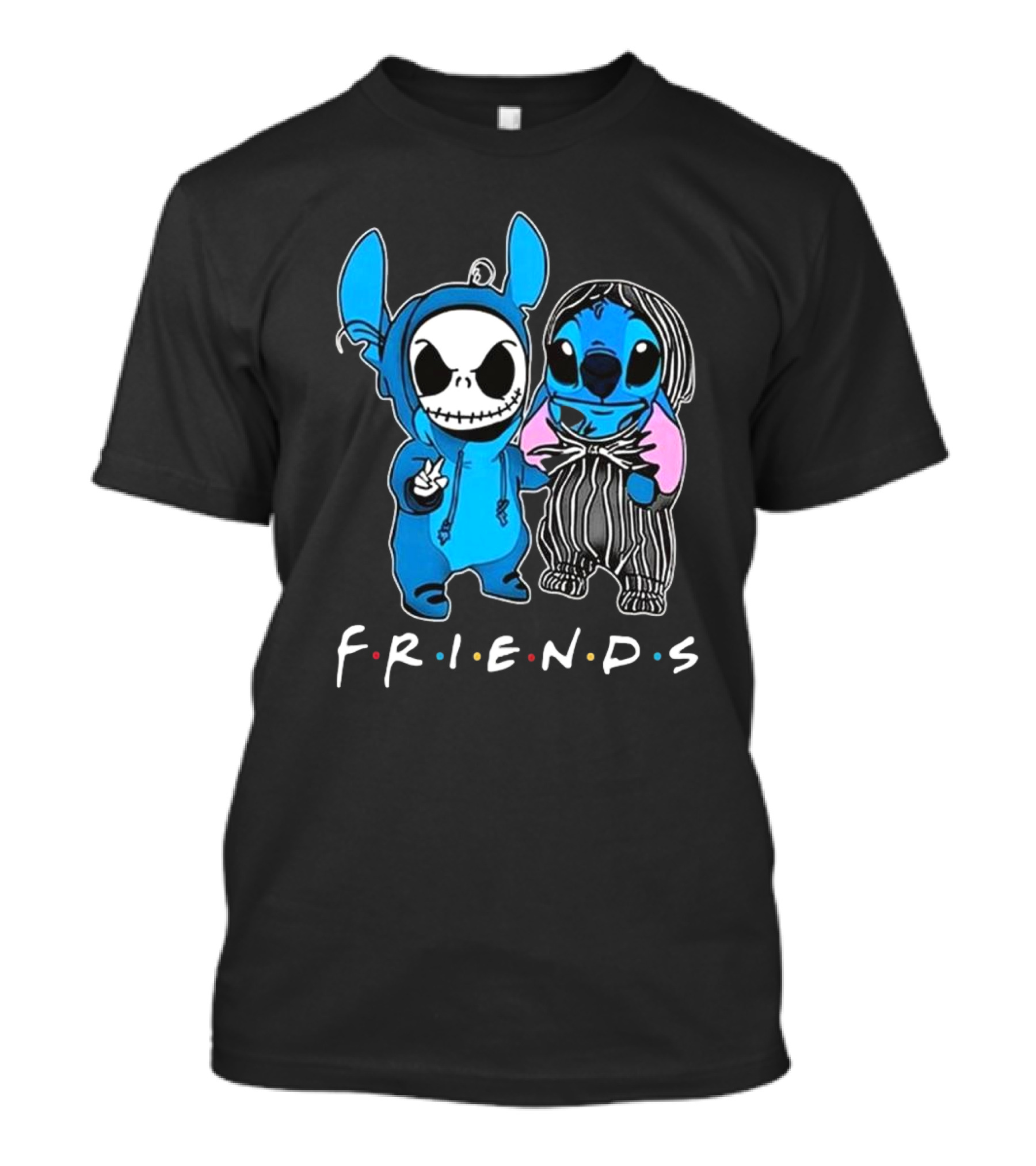 FRIENDS Stitch And Jack Skellington The Nightmare Before Christmas T-Shirt