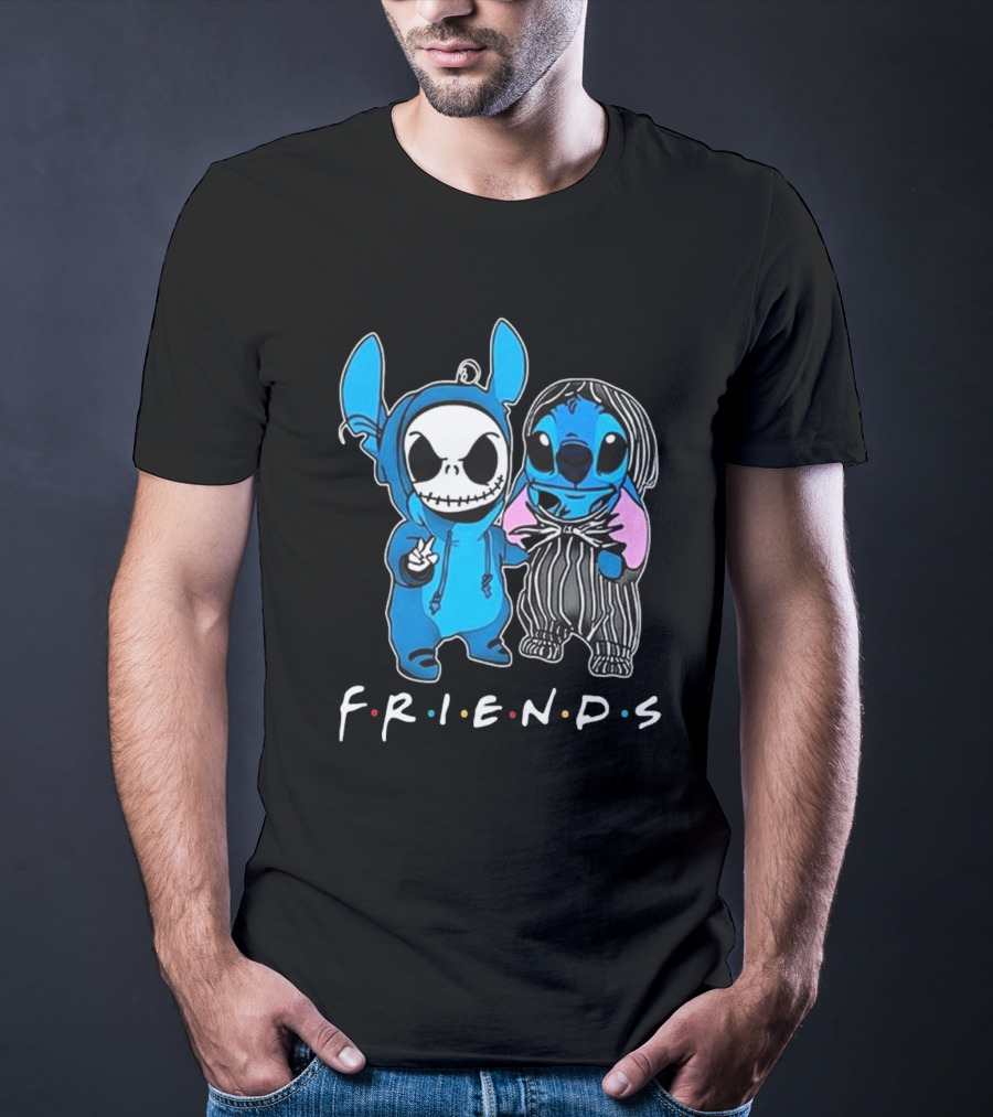 FRIENDS Stitch And Jack Skellington The Nightmare Before Christmas T-Shirt