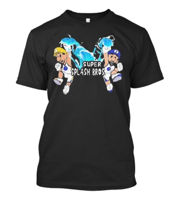 Super Splash Bros Steph Curry And Klay Thompson Mario Themed Basketball Duo T-Shirt