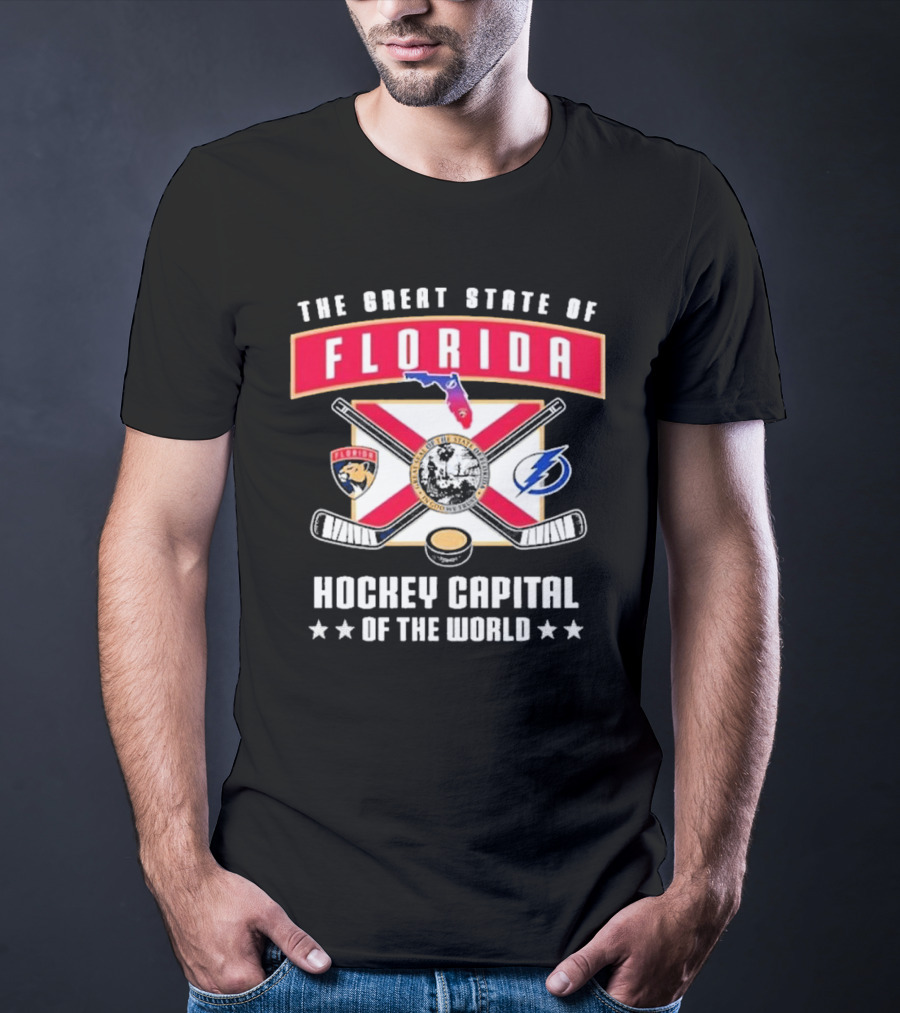The Great State Of Florida Hockey Capital Of The World Tampa Bay Lightning Florida Panthers T-Shirt