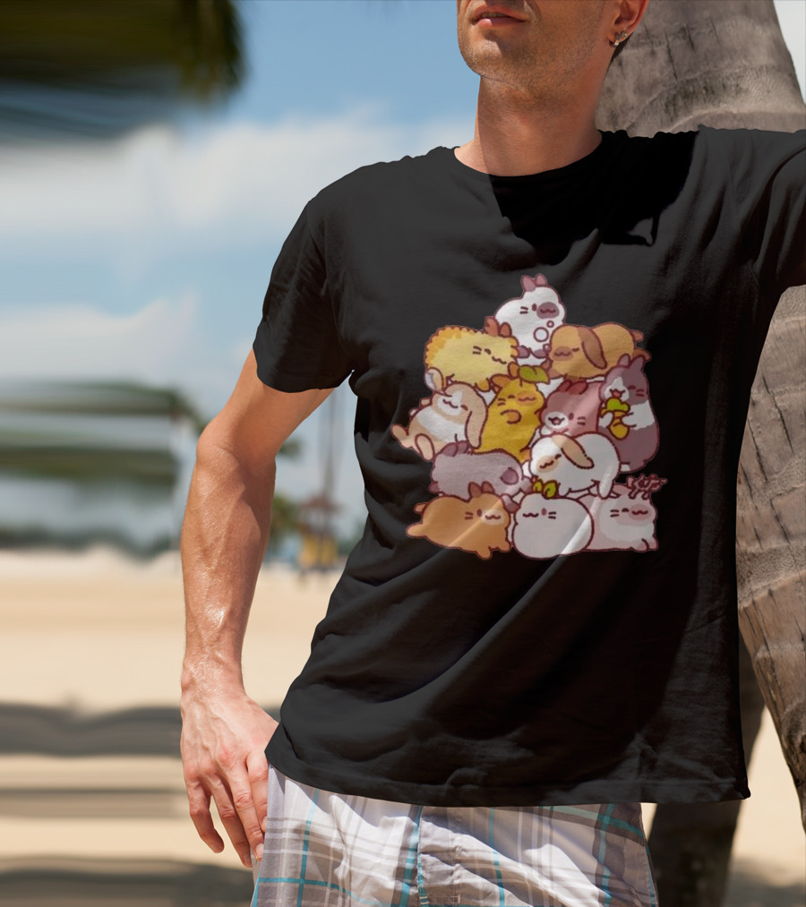 Bunny Pile Usagi Shima Cozy Rabbit Stack T-Shirt