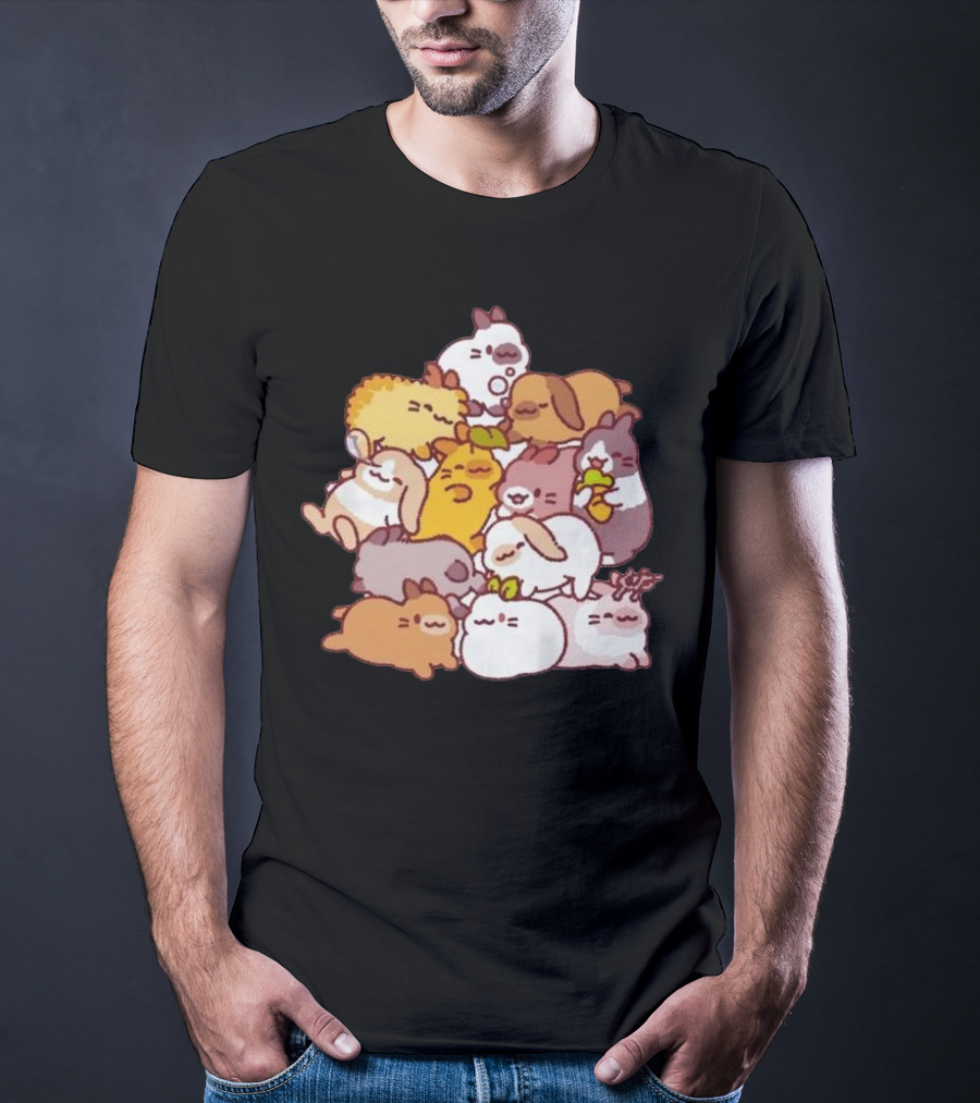 Bunny Pile Usagi Shima Cozy Rabbit Stack T-Shirt