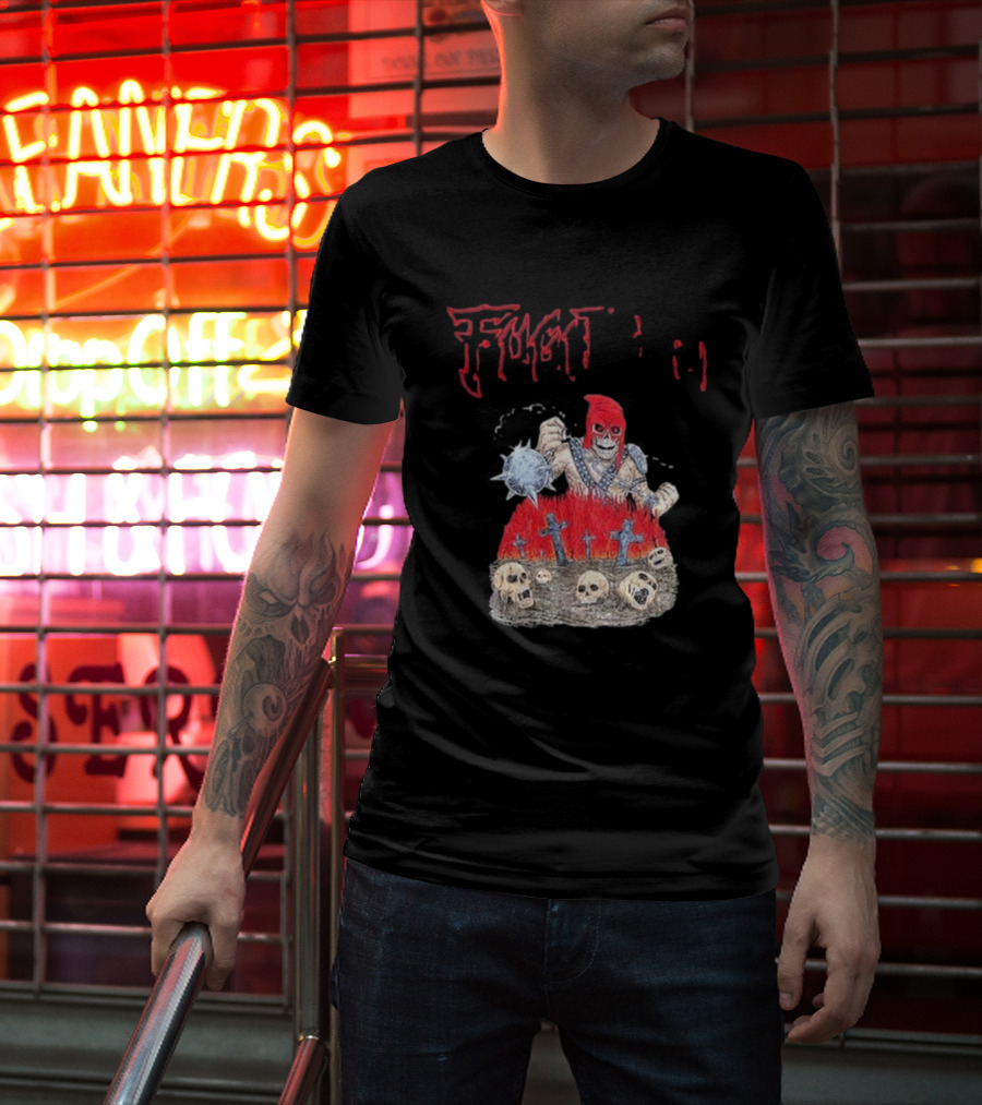 Fugitivetx Mace Guy With Skulls And Crosses T-Shirt