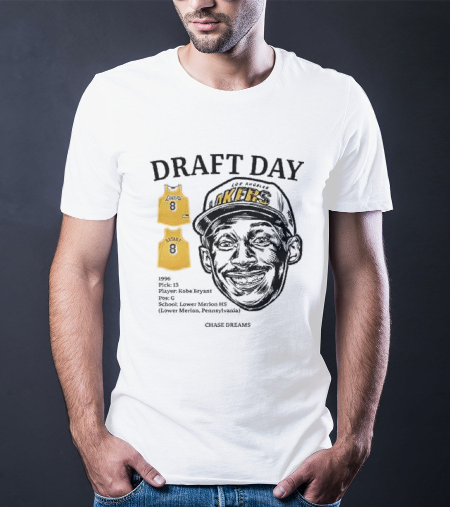 Draft Day 1996 Kobe Bryant Los Angeles Lakers Lower Merion Chase Dreams T-Shirt