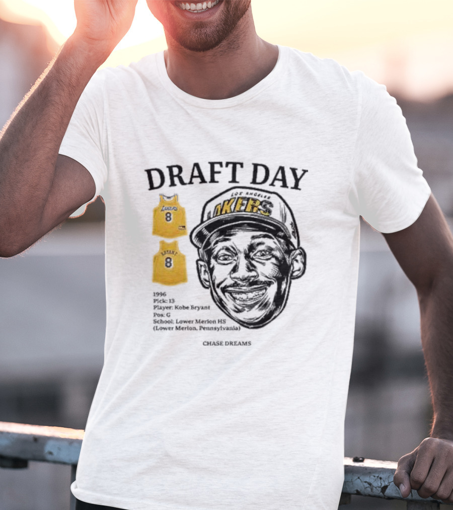 Draft Day 1996 Kobe Bryant Los Angeles Lakers Lower Merion Chase Dreams T-Shirt
