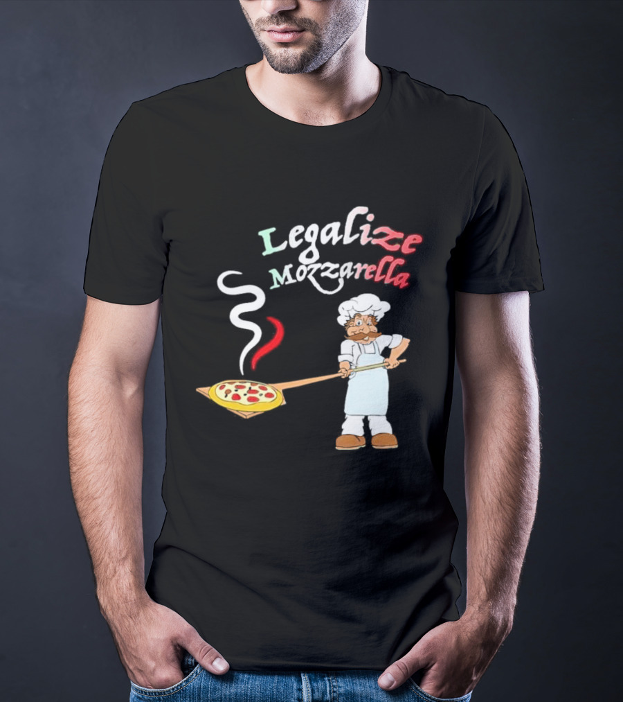 Legalize Mozzarella Pizza Chef With Pizza Peel And Steam T-Shirt