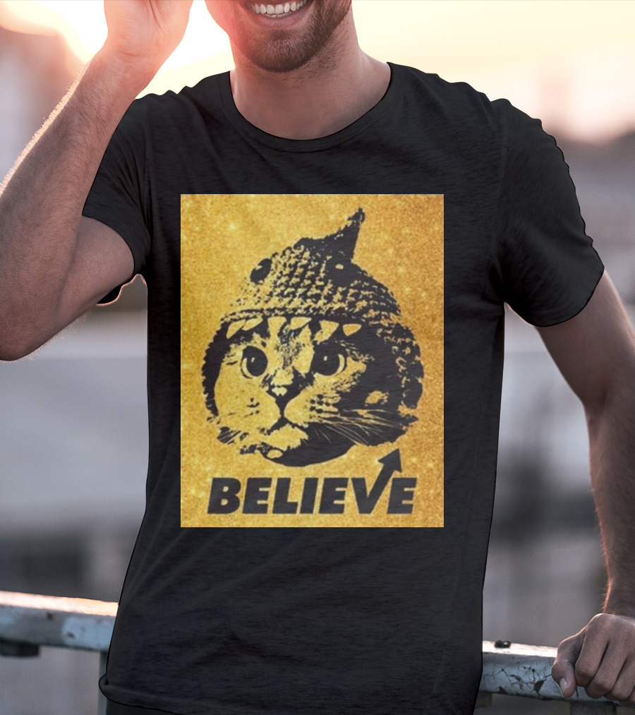 Believe Shark Cat Solana Gold T-Shirt