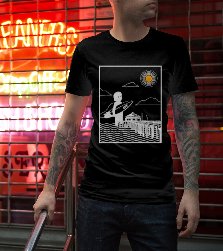 William Black Surfing Pier Orange County Sunset T-Shirt