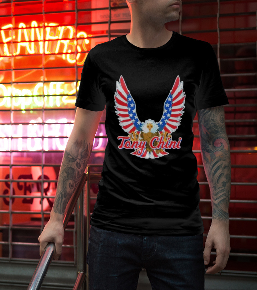 Tony Chini American Flag Eagle Wings T-Shirt