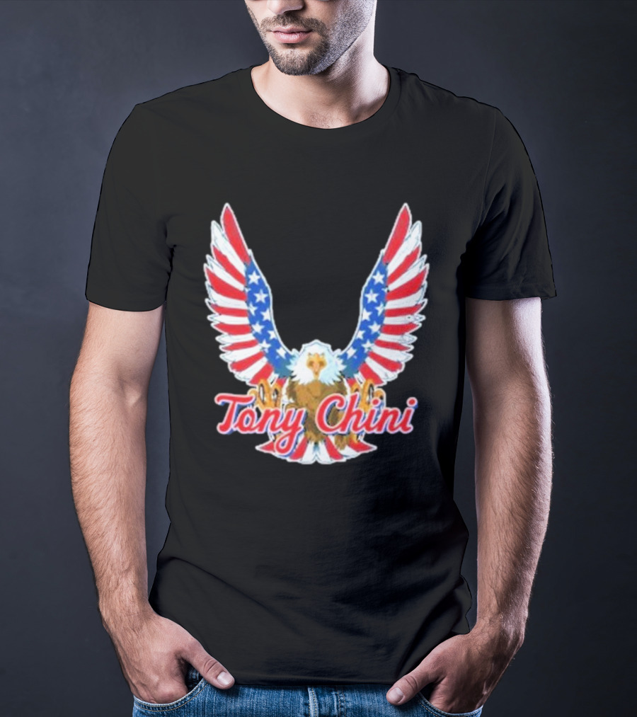 Tony Chini American Flag Eagle Wings T-Shirt