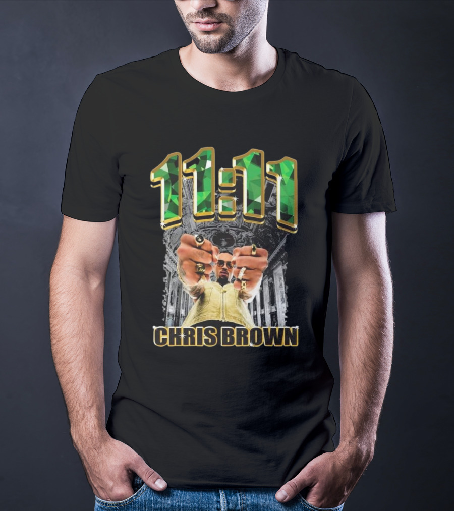 11:11 Chris Brown Emeralds And Gold T-Shirt
