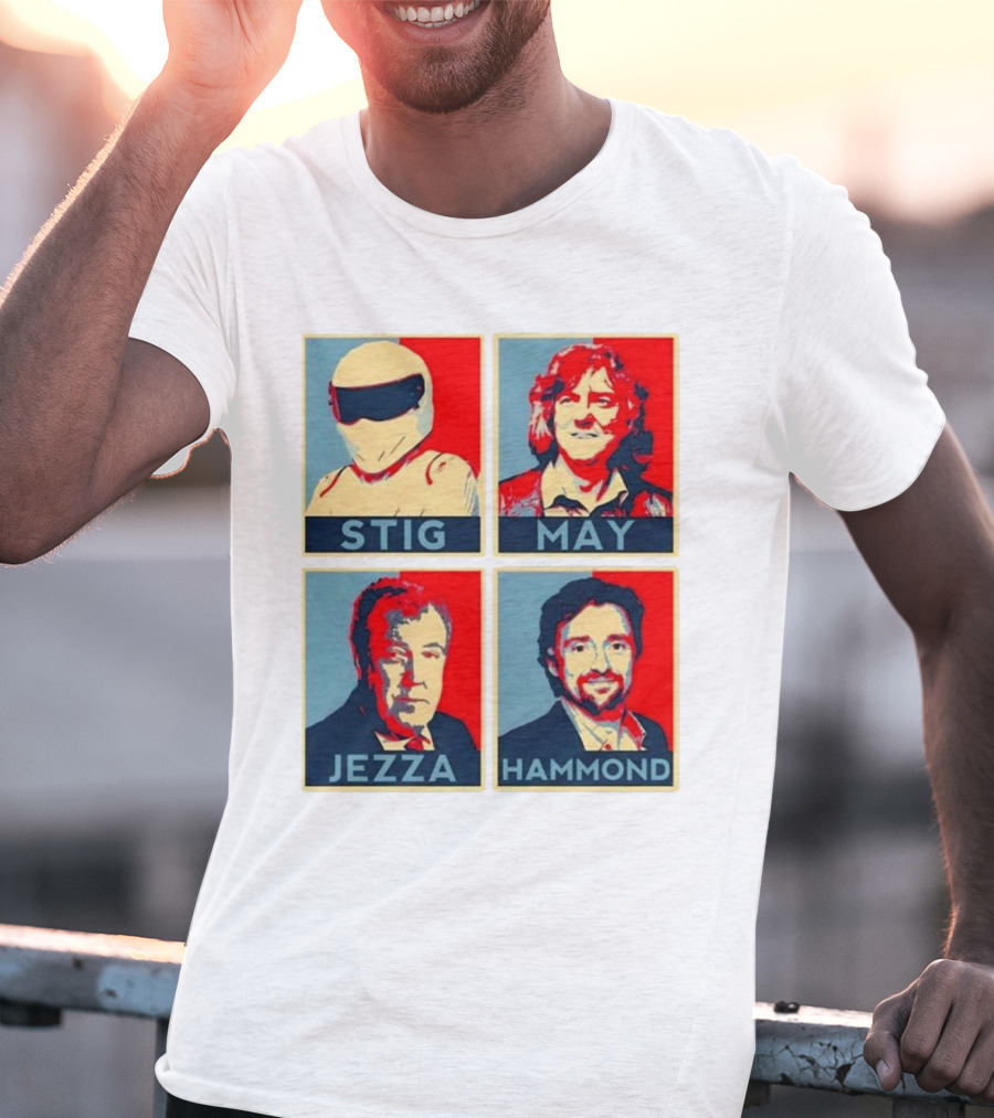 Stig May Jezza Hammond Top Gear Iconic Trio T-Shirt