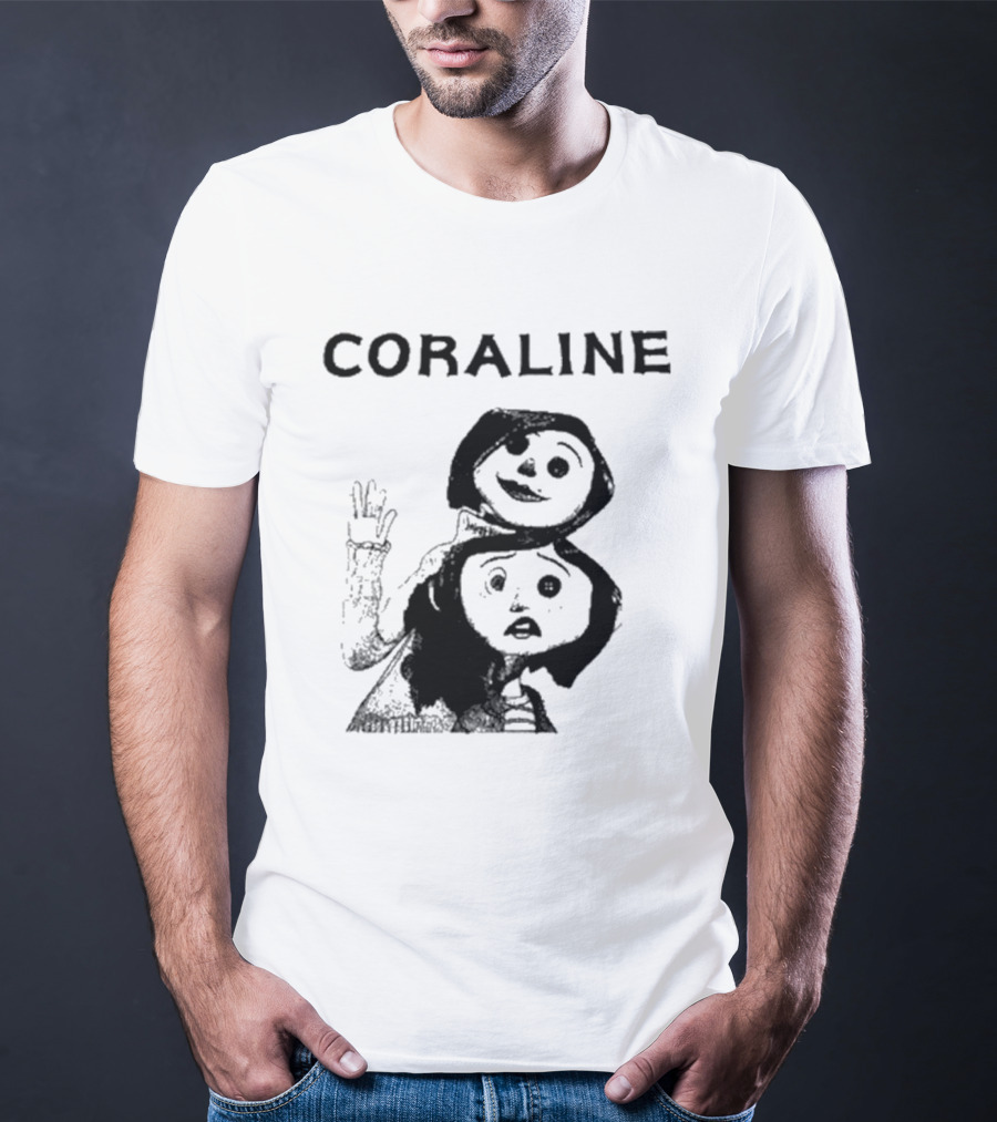 Coraline Movie Character Duo Fan Merchandise T-Shirt