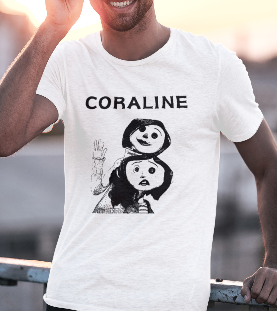 Coraline Movie Character Duo Fan Merchandise T-Shirt