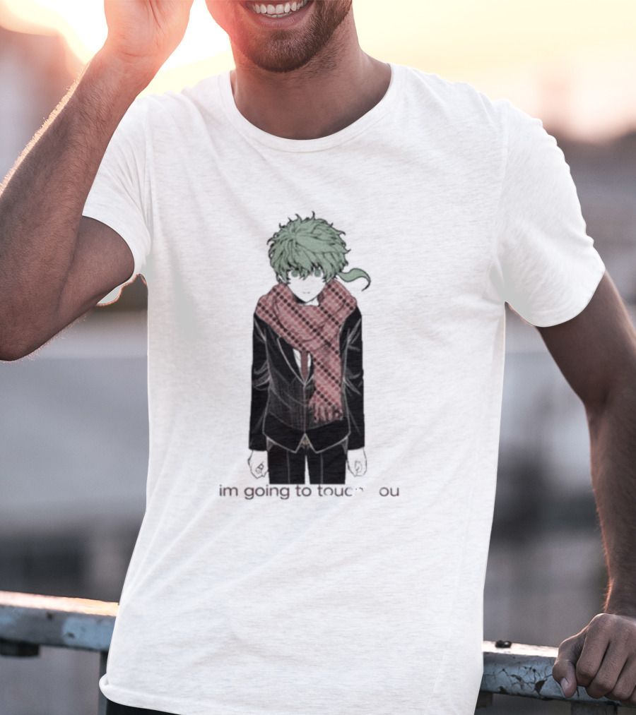 I'm Going To Touch You Midori Red Scarf Green Hair Character T-Shirt