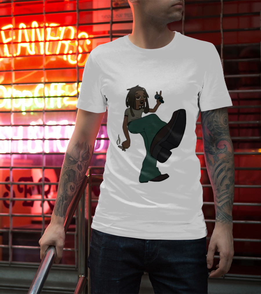 Jordan Ward 2 Ward Animation Graphic With Microphone And Peace T-Shirt