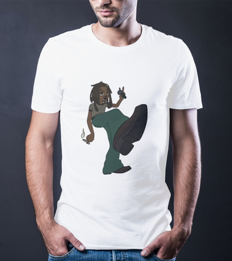 Jordan Ward 2 Ward Animation Graphic With Microphone And Peace T-Shirt