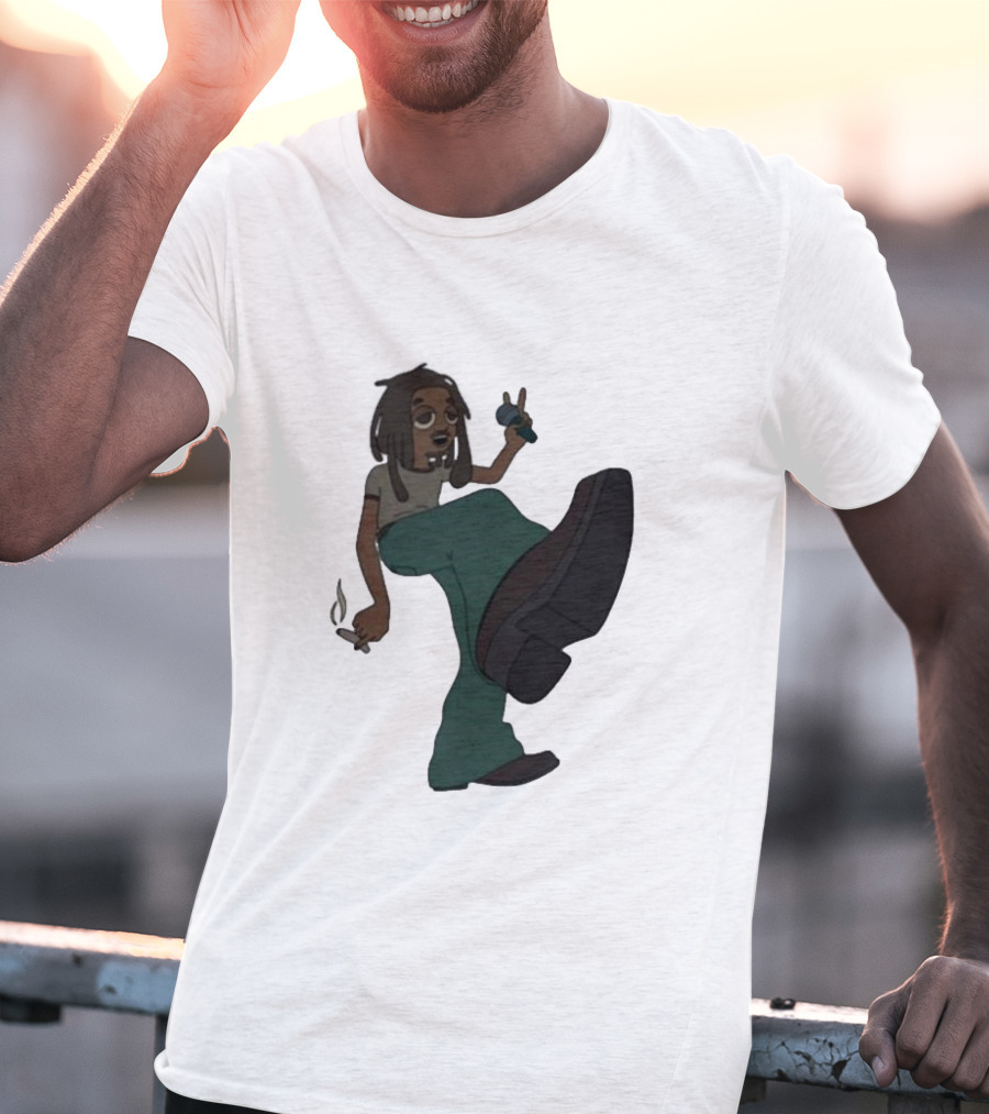 Jordan Ward 2 Ward Animation Graphic With Microphone And Peace T-Shirt