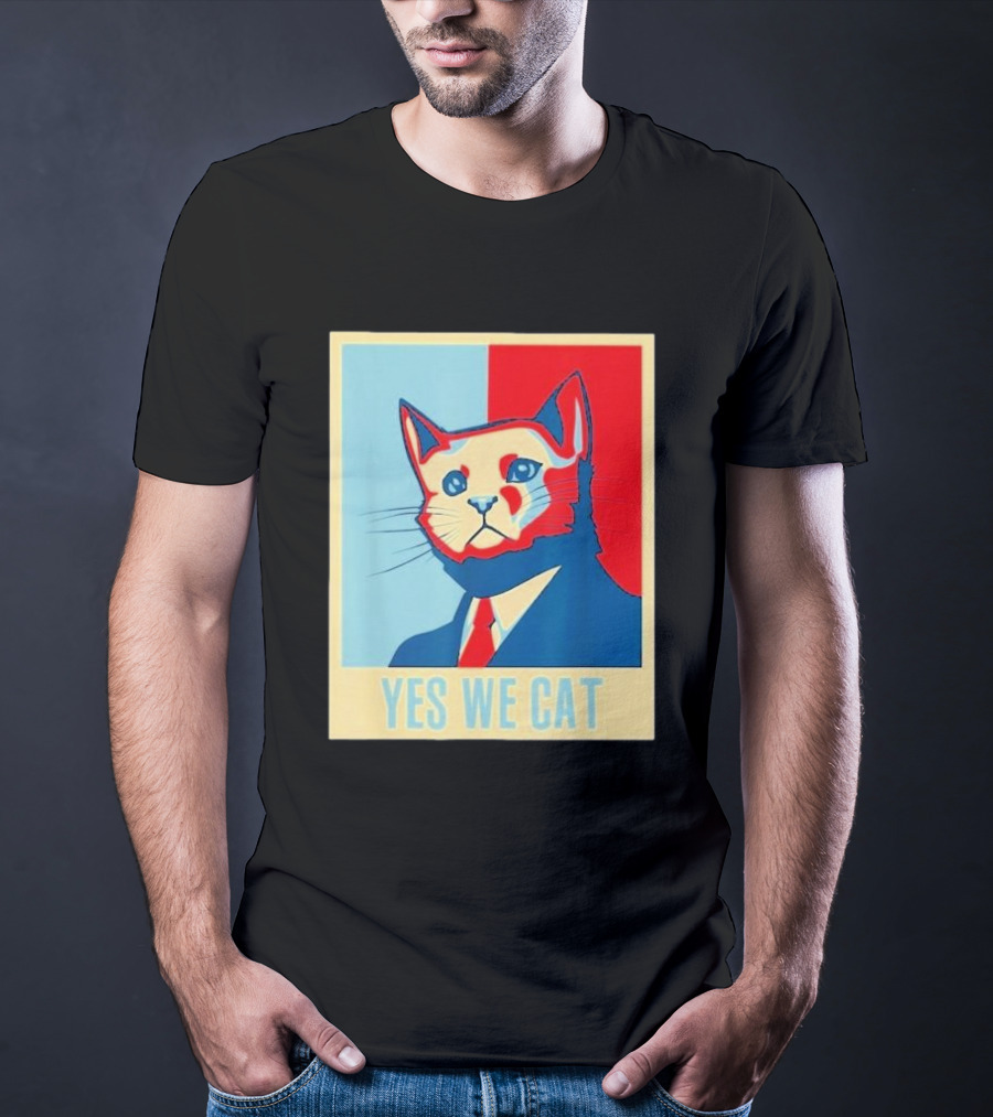 Retro Yes We Cat Funny Cat Lover Pet Owner Hope T-Shirt