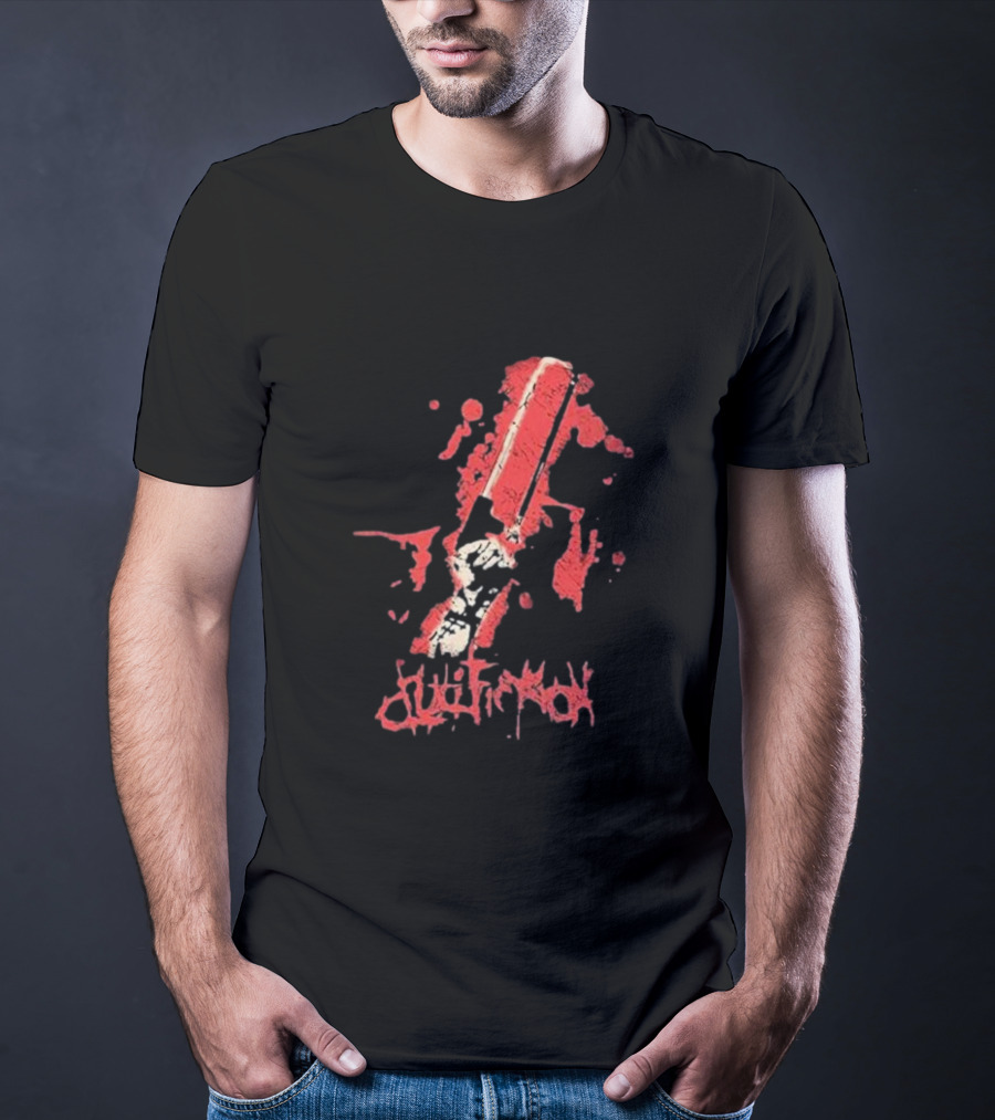 Crucifixion Saw Rise Records Blood Splatter Chainsaw T-Shirt