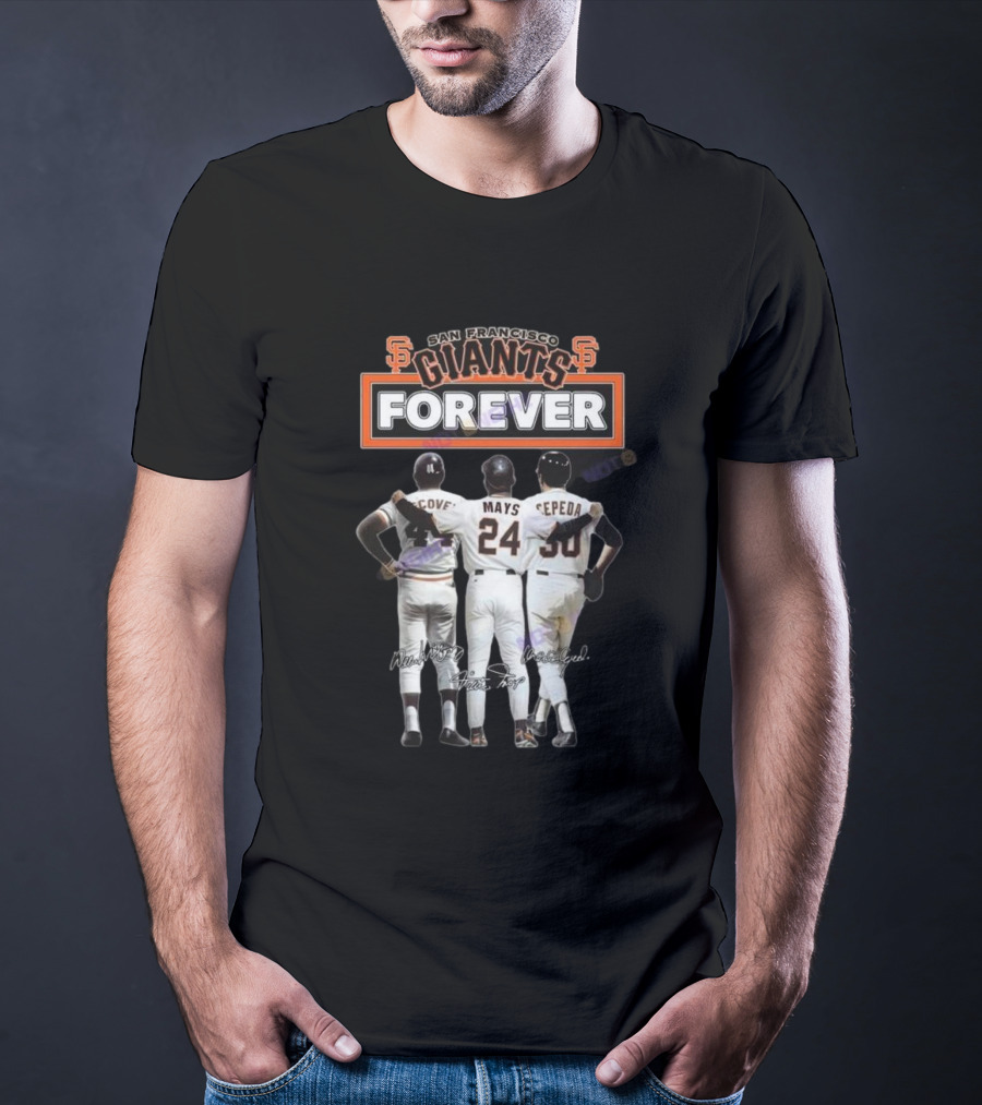 San Francisco Giants Forever McCovey Mays Cepeda Signatures T-Shirt