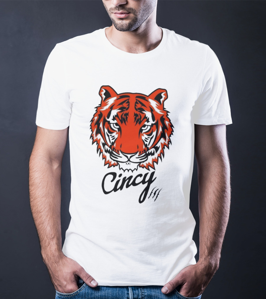 Cincy The Tiger Head By Ted Karras T-Shirt