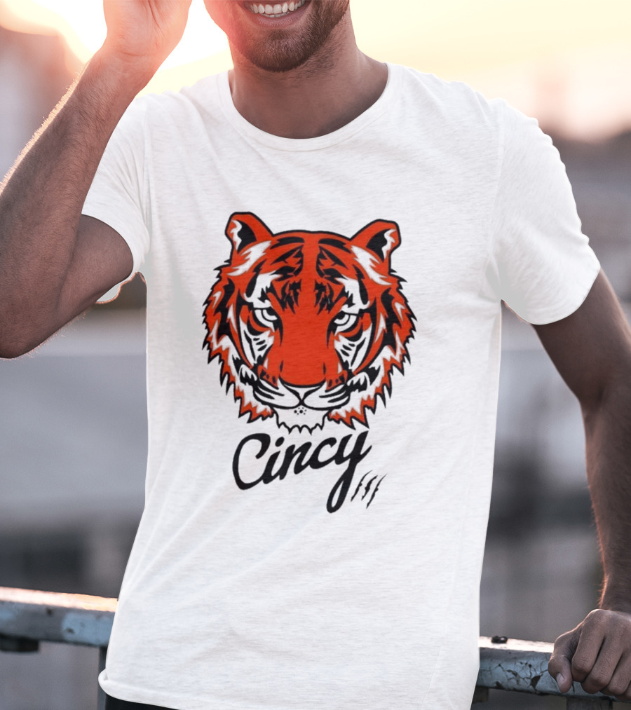 Cincy The Tiger Head By Ted Karras T-Shirt