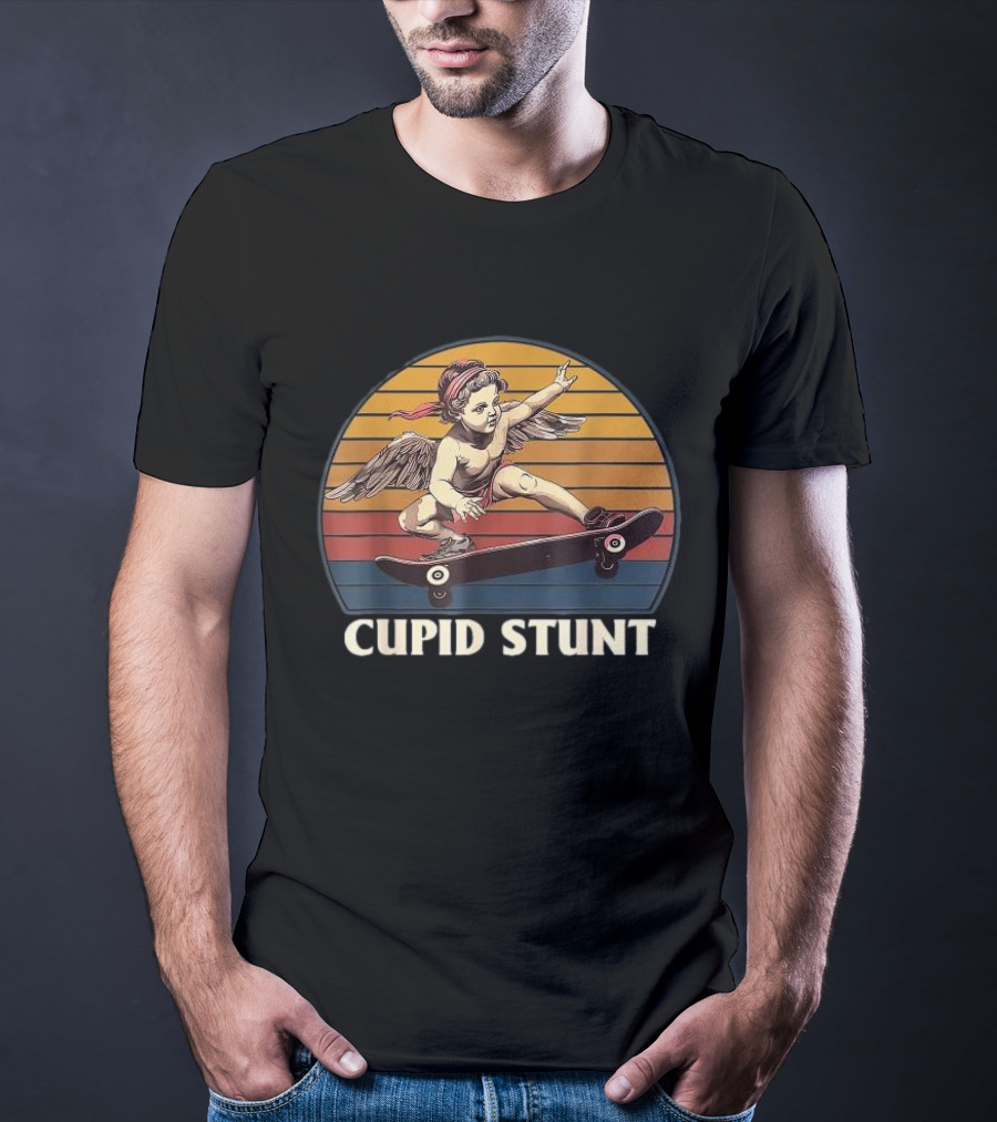 Cupid Stunt Retro Skateboarding Angel T-Shirt