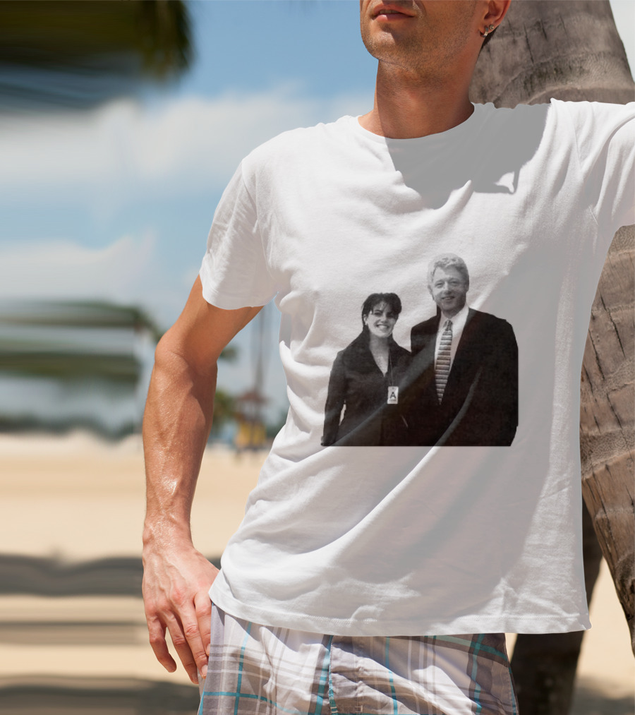 Bill Clinton Monica Lewinsky Black And White Iconic Photo T-Shirt
