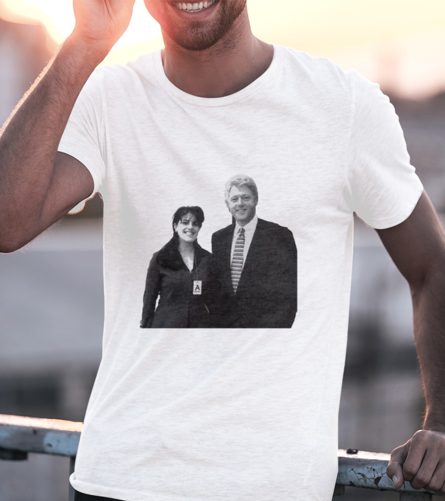 Bill Clinton Monica Lewinsky Black And White Iconic Photo T-Shirt