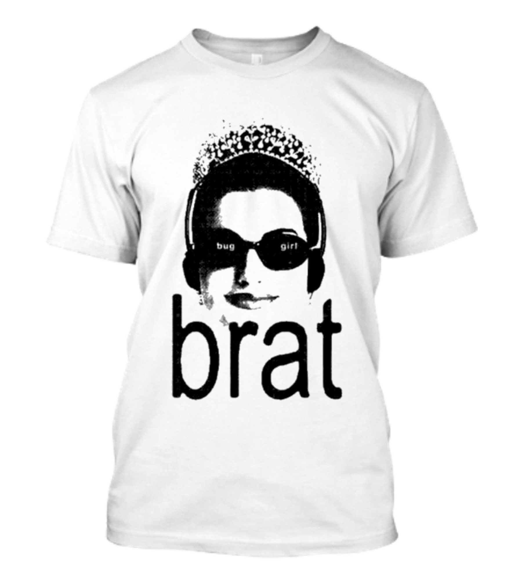 Brat Bug Girl Sunglasses And Headphones Tiara T-Shirt