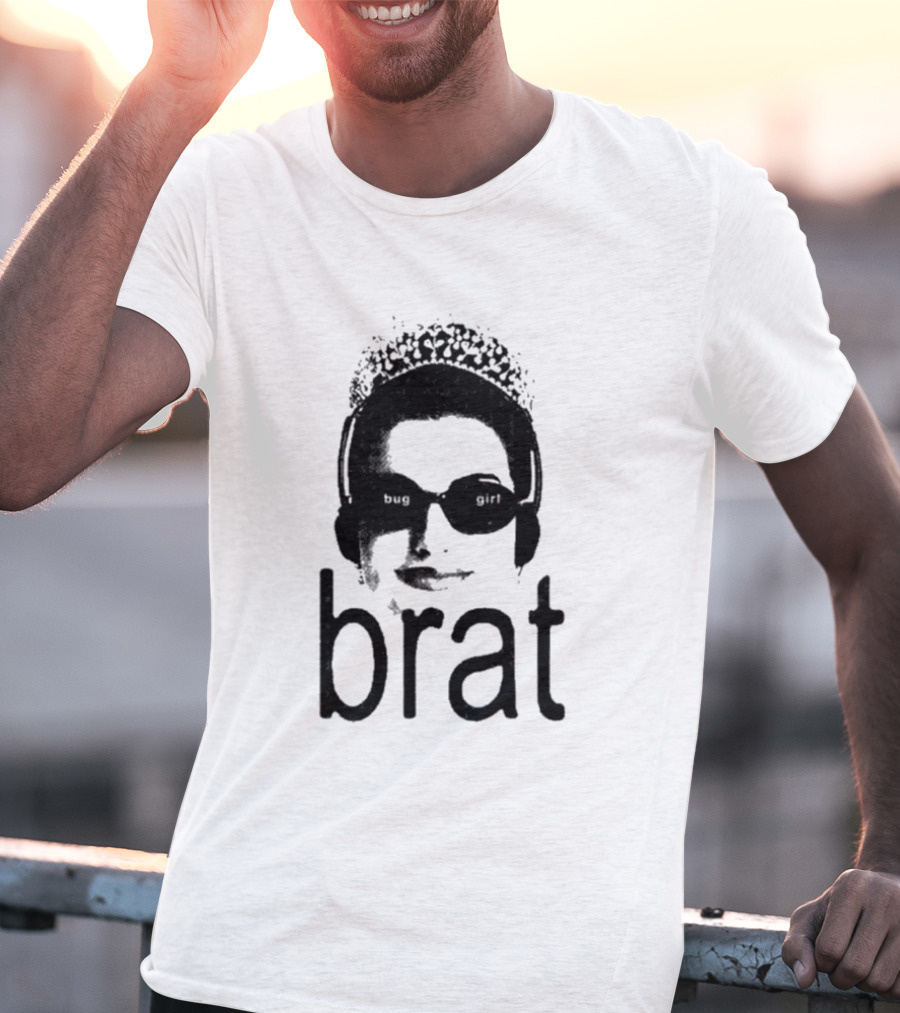 Brat Bug Girl Sunglasses And Headphones Tiara T-Shirt
