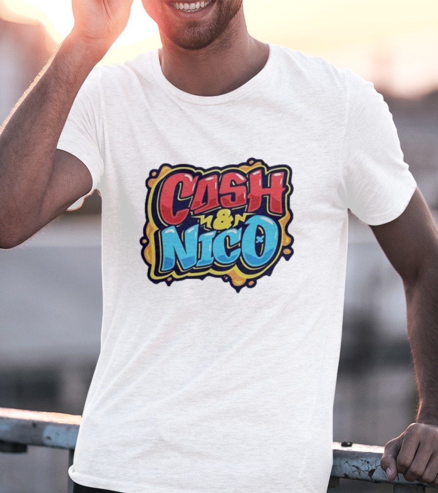 CASH And NICO Colorful Bold Typography T-Shirt