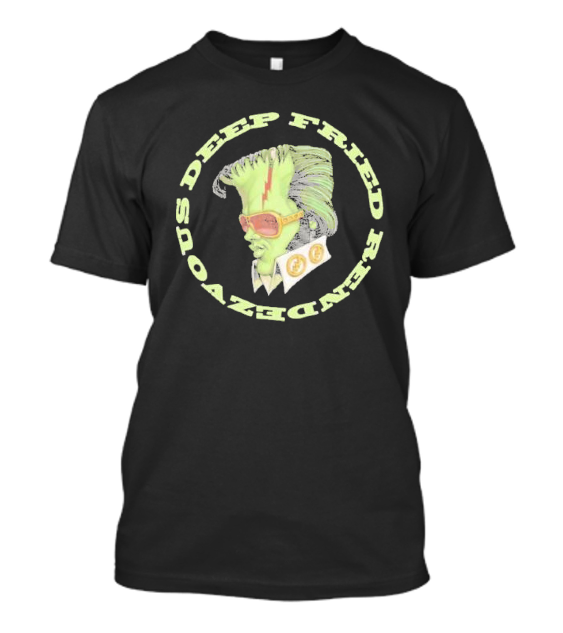 Deep Fried Rendezvous Neon Rockabilly Visage T-Shirt