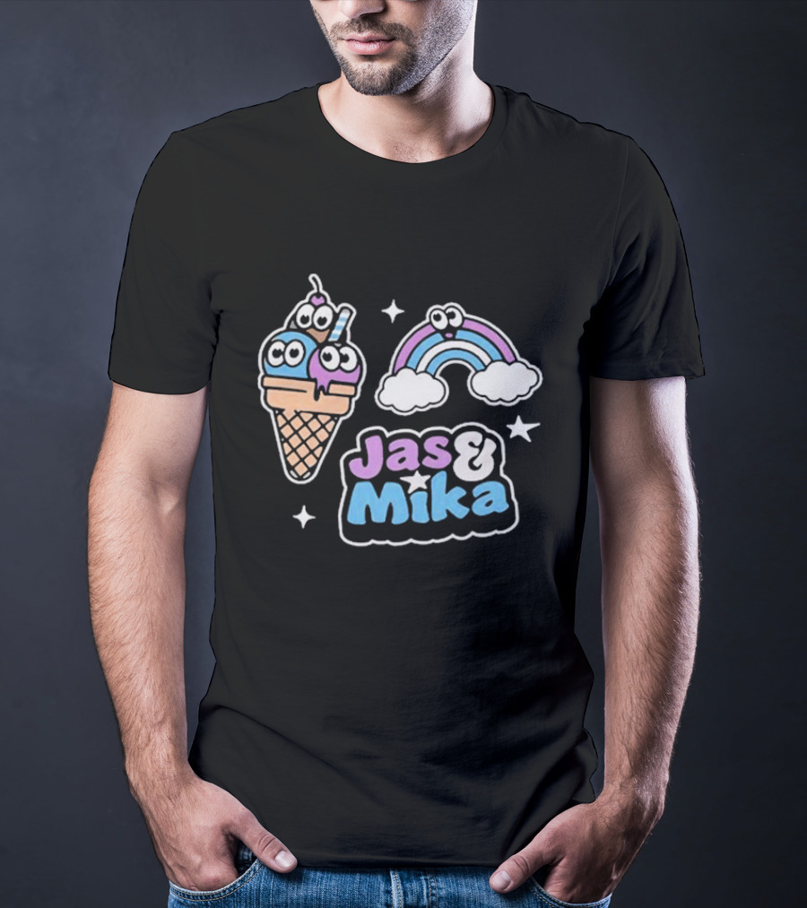 Jas And Mika Candyland Ice Cream Rainbow Fun T-Shirt