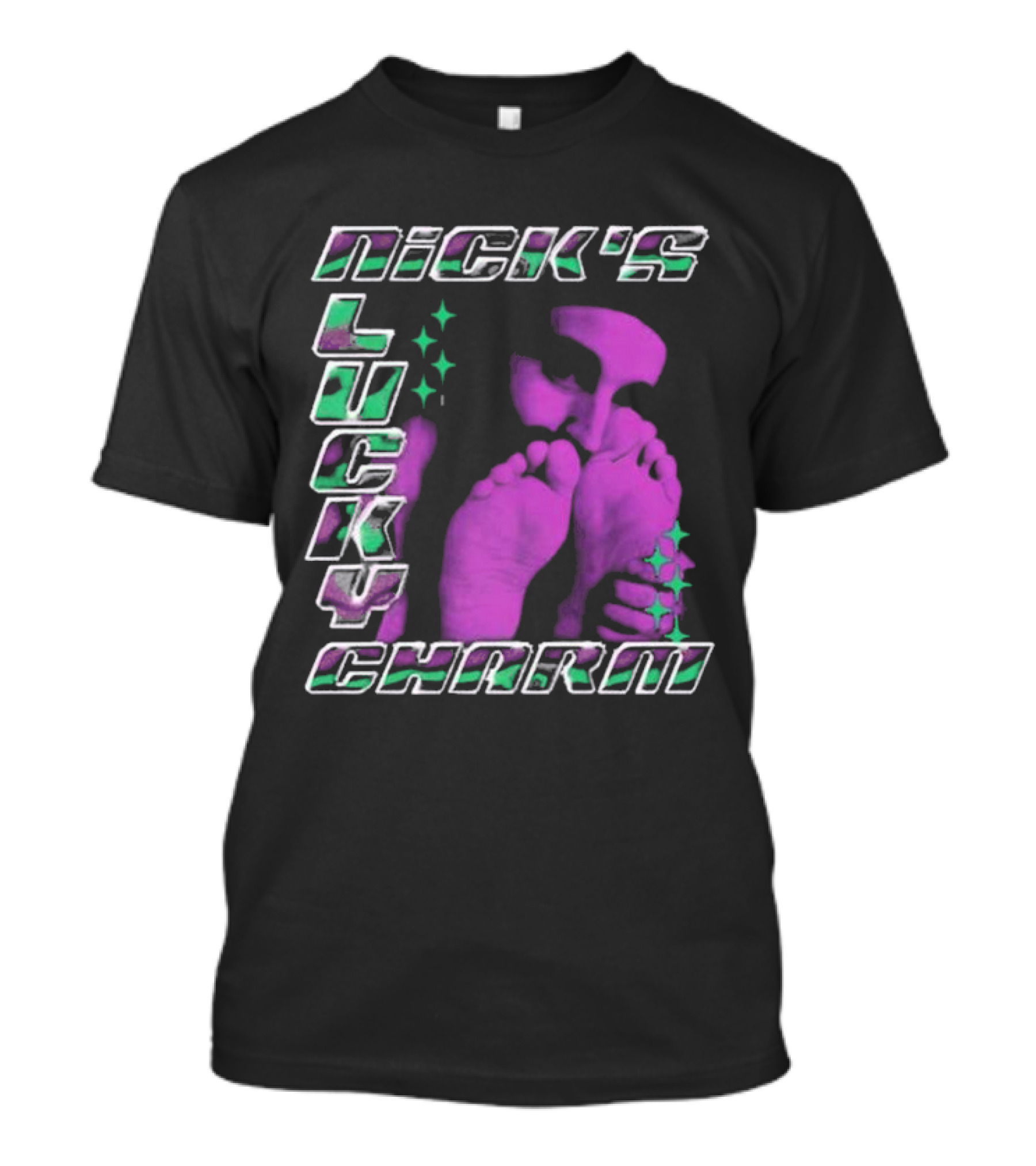 Nick's Lucky Charm Starry Neon Feet T-Shirt