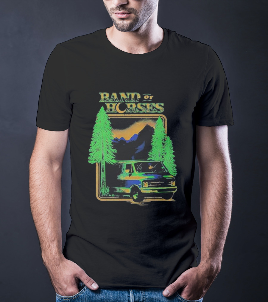 Band Of Horses Mountain Van Scenic Trees T-Shirt
