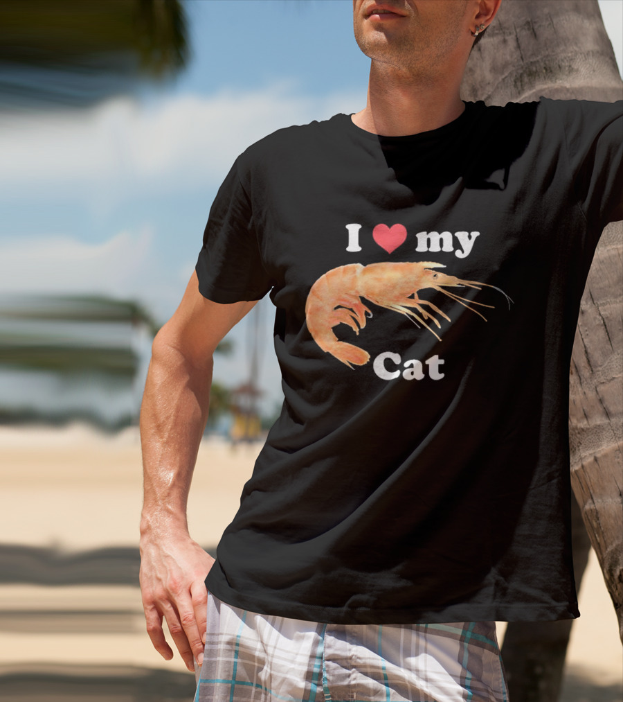 I Heart My Cat Shrimp T-Shirt