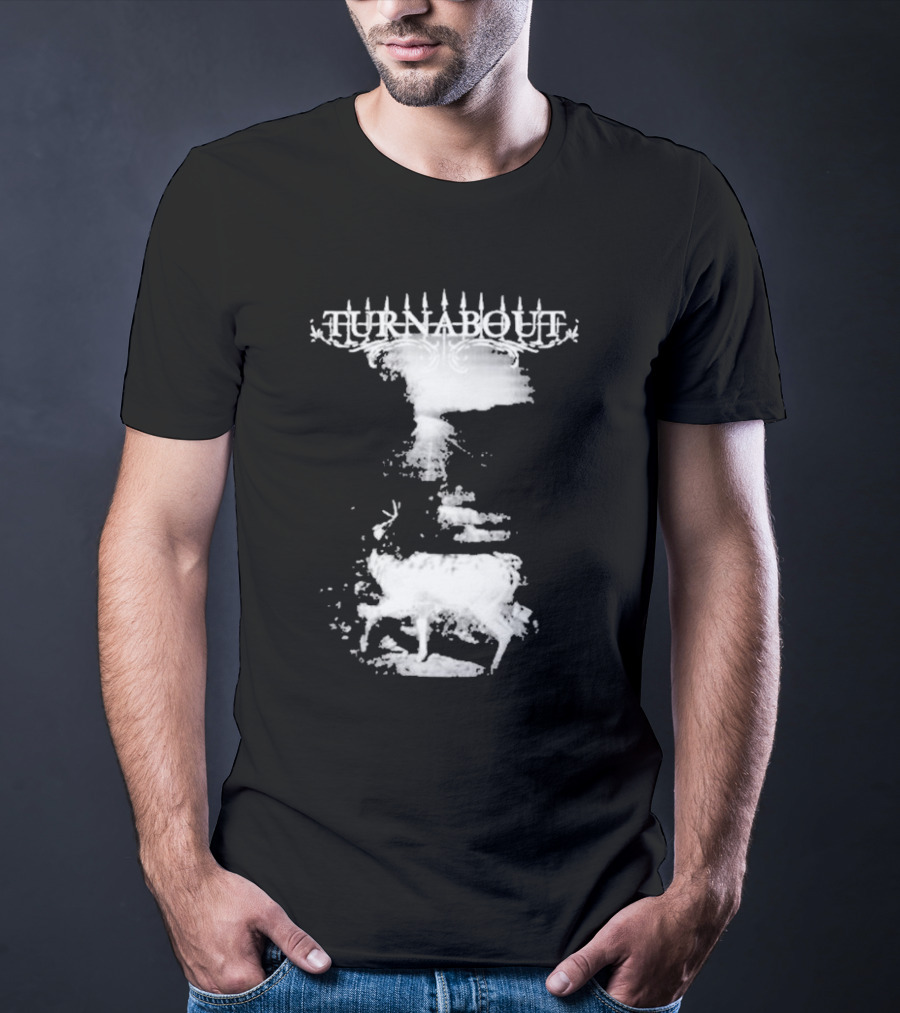 Deadbodyposse Turnabout Mysterious Monochrome Deer Scene T-Shirt