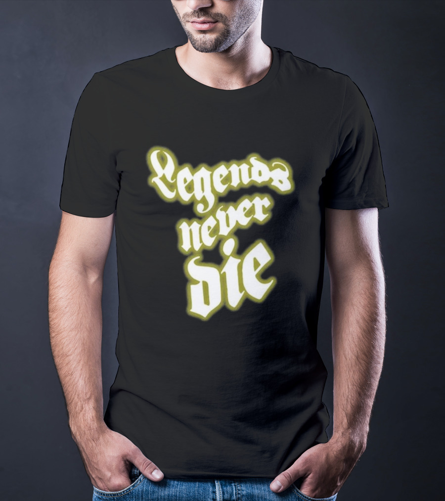 Juice Wrld Legends Never Die Text Gothic T-Shirt