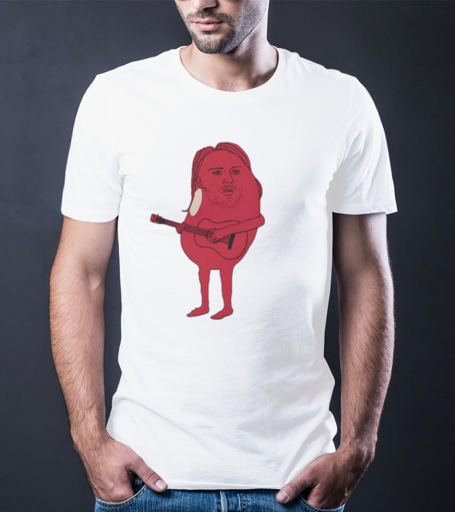 Penkmatters Kurt Cobain Red Character With Guitar T-Shirt