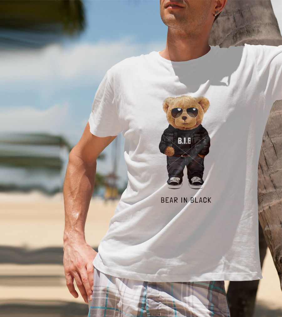 Bear In Black B.I.B Black In My Happy Color T-Shirt