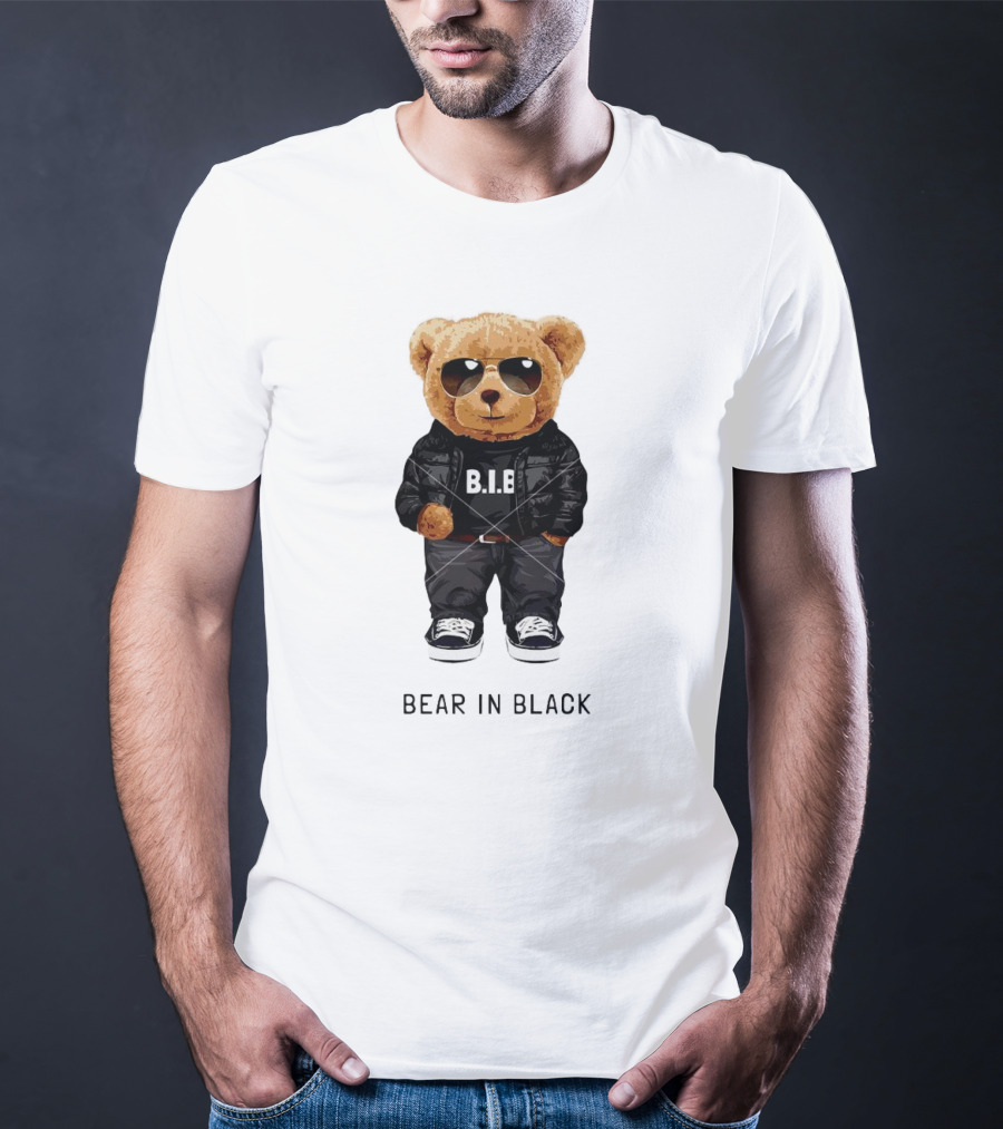 Bear In Black B.I.B Black In My Happy Color T-Shirt